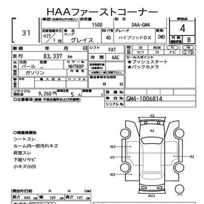 2015 Honda Grace 1.5 Hybrid DX sedan specifications including mileage and features details.