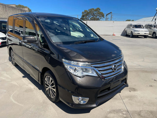 2014 Nissan Serena 2.0L S-Hybrid showcasing its sleek design and spacious seating.