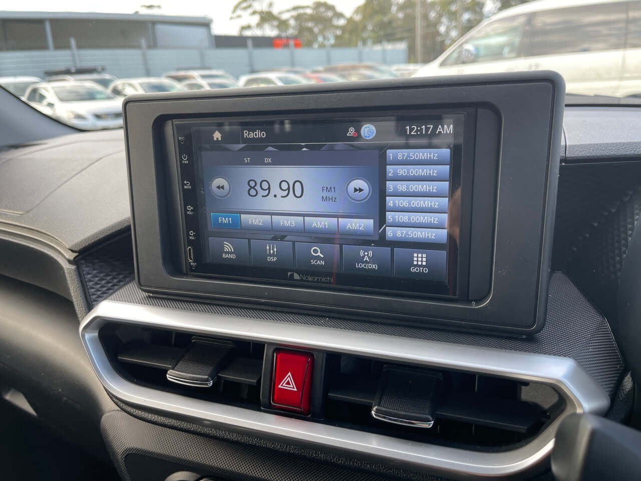 Interior dashboard of 2022 Toyota Raize 1.2L e-Smart Hybrid showing radio display and controls.