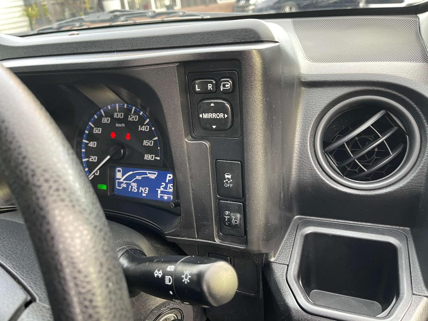 2020 Toyota Probox Hybrid 1.5L dashboard controls and instrument panel showing speedometer and gear indicators