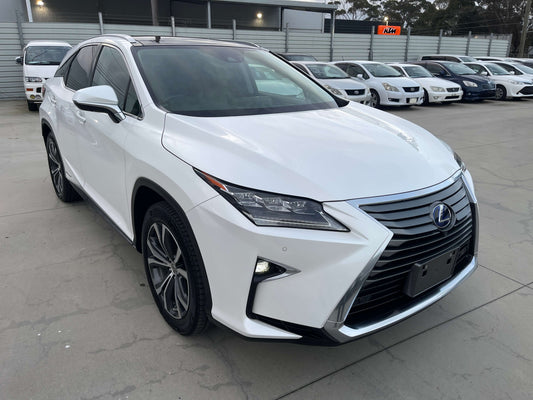 2017 Lexus RX450H V6 3.5L Hybrid L Version Luxury SUV in white with sporty design and LED lights