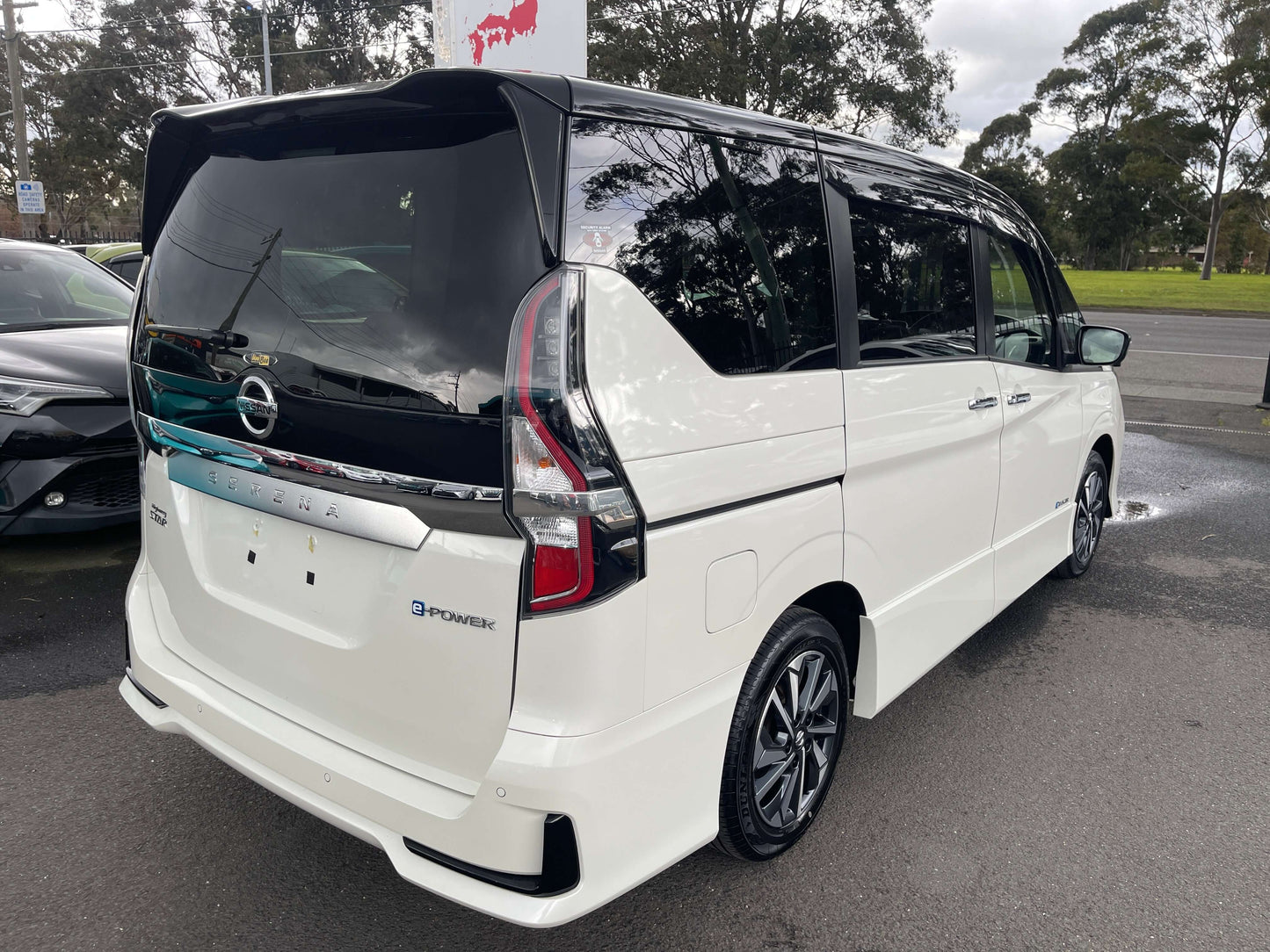 2020 Nissan Serena 1.2 e-Power Hybrid Highway Star V rear view, showcasing sleek design and family-friendly features.