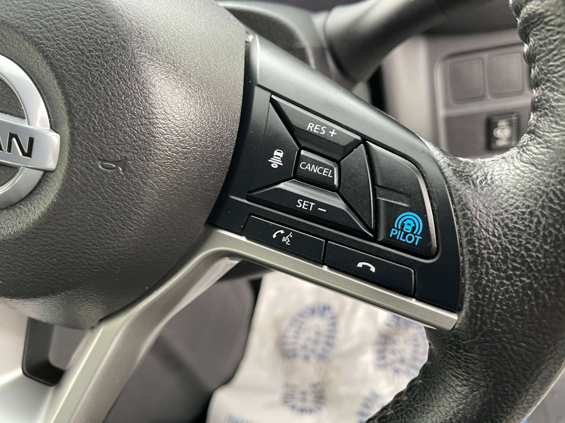 2020 Nissan Serena 1.2 e-Power steering wheel controls with pilot assist buttons.