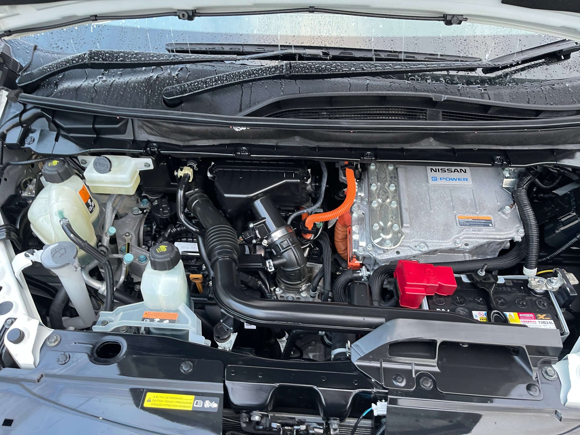 2020 Nissan Serena 1.2 e-Power engine compartment with efficient hybrid technology.