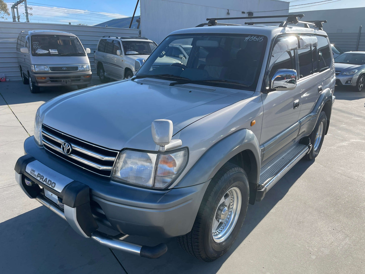 1996 Toyota Land Cruiser Prado V6 3.4L parked, front view, showcasing reliable 4WD SUV features.