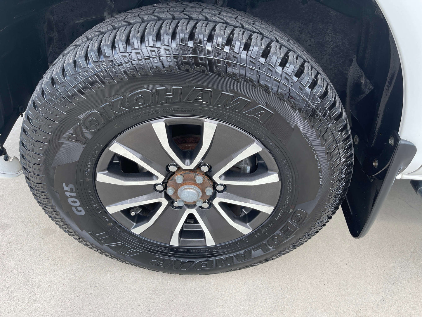 2006 Mitsubishi Delica wheel and Yokohama tire showing 4WD capabilities and modern design