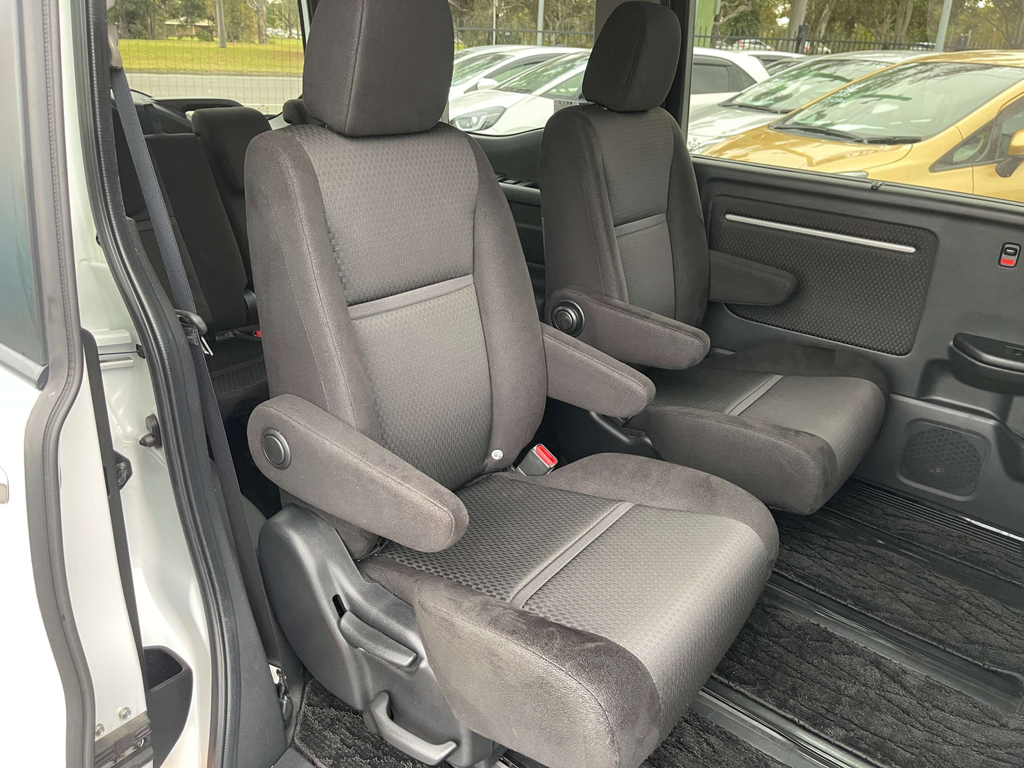Interior view showing front seats of the 2018 Honda Honda Stepwgn 2.0 Spada Hybrid G, comfortable and spacious.