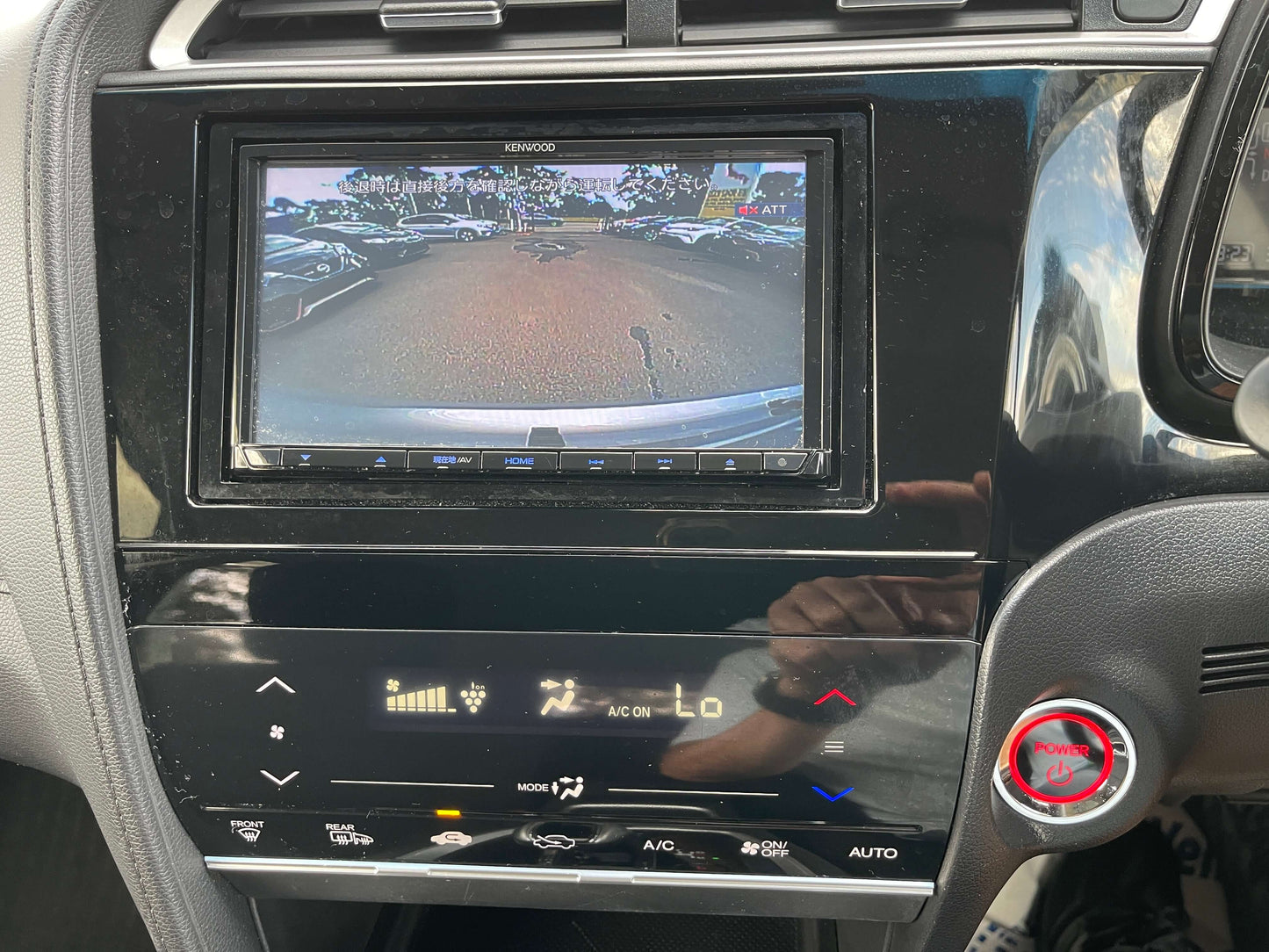 Interior dashboard of a 2019 Honda Shuttle 1.5L 4WD Hybrid with rearview camera display.