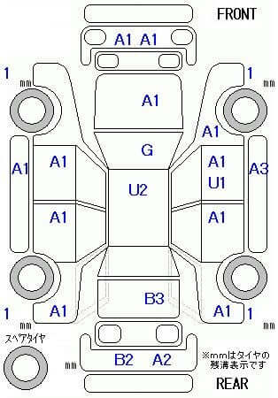 2019 Honda Honda Stepwgn 2.0 Spada Hybrid Diagram of vehicle suspension layout with labeled positions, including front and rear views, for alignment purposes.