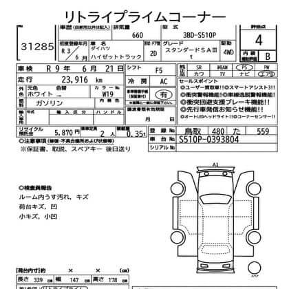 2021 Daihatsu Hijet Truck 660 Standard SA IIIt 3-Way 4WD (#3804)