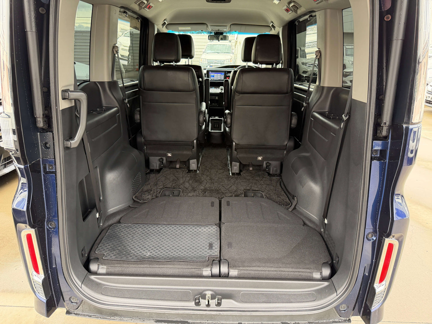 Interior view of the spacious rear seating area in the 2018 Honda Honda Stepwgn 2.0 Spada Hybrid.