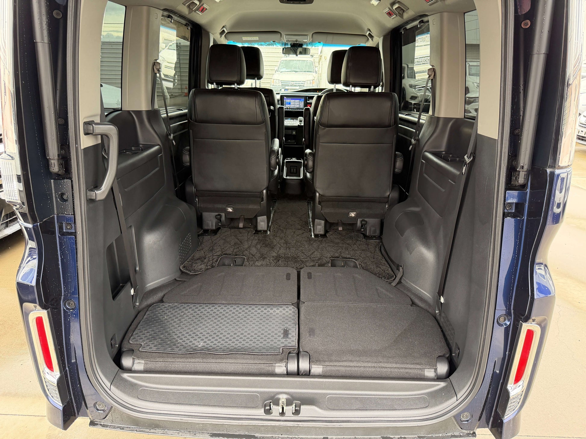 Interior view of the spacious rear seating area in the 2018 Honda Honda Stepwgn 2.0 Spada Hybrid.