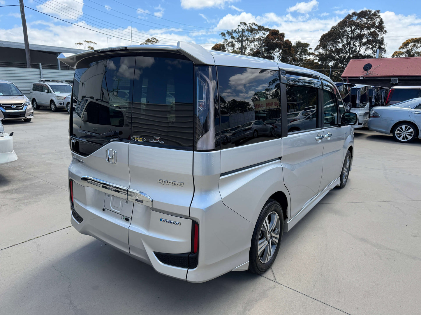 2019 Honda Honda Stepwgn 2.0 Spada Hybrid G Honda Sensing rear view in silver color