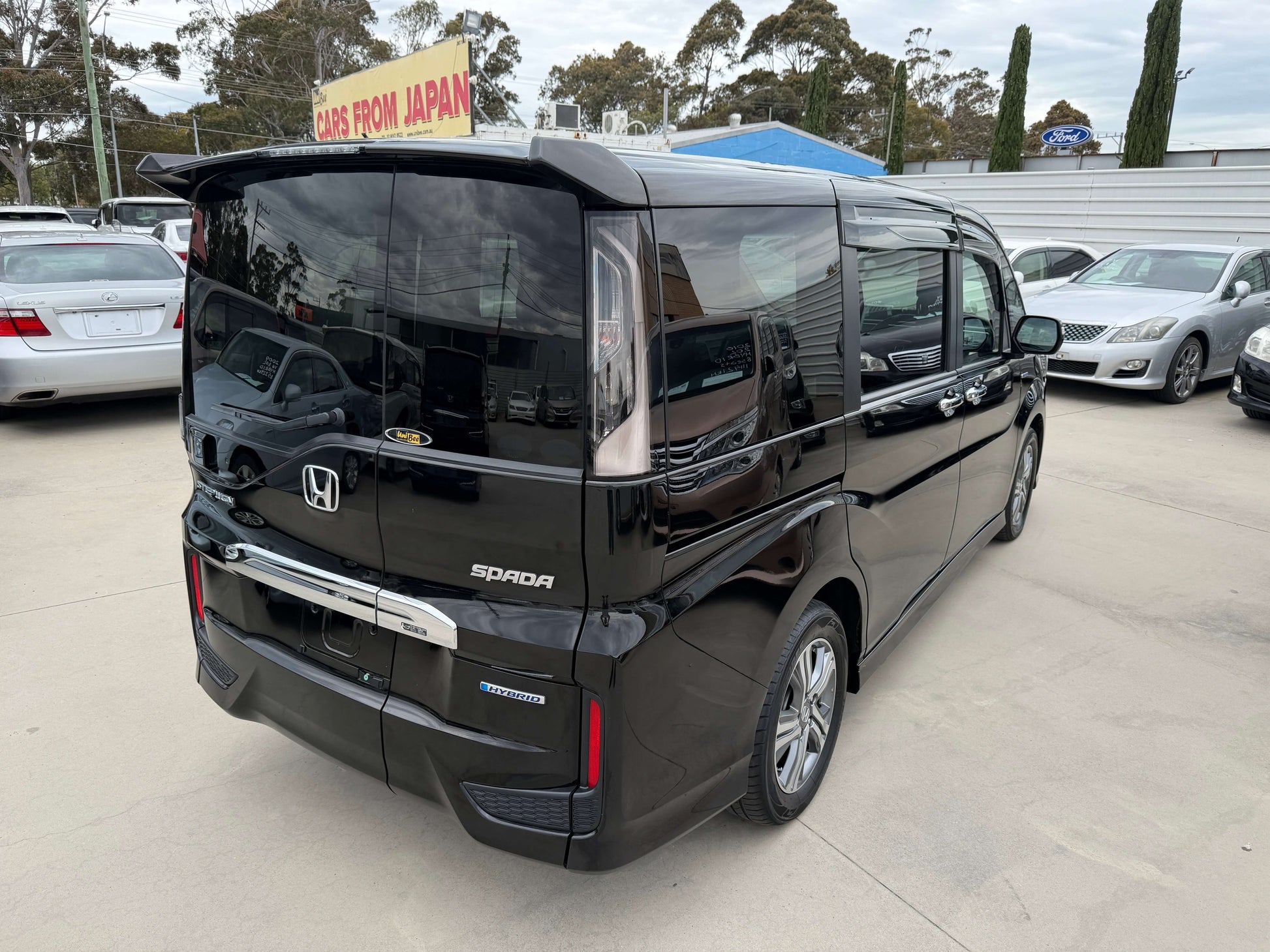 2018 Honda Stepwgn 2.0 Spada Hybrid G Honda Sensing rear view in black color at a dealership