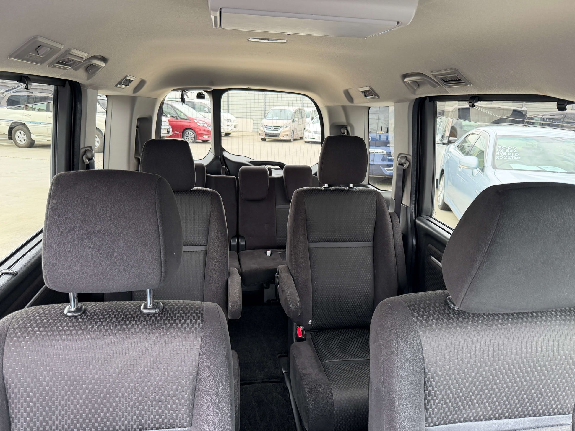 Interior view of a 2018 Honda Stepwgn 2.0 Spada Hybrid G Honda Sensing with spacious seating for seven.