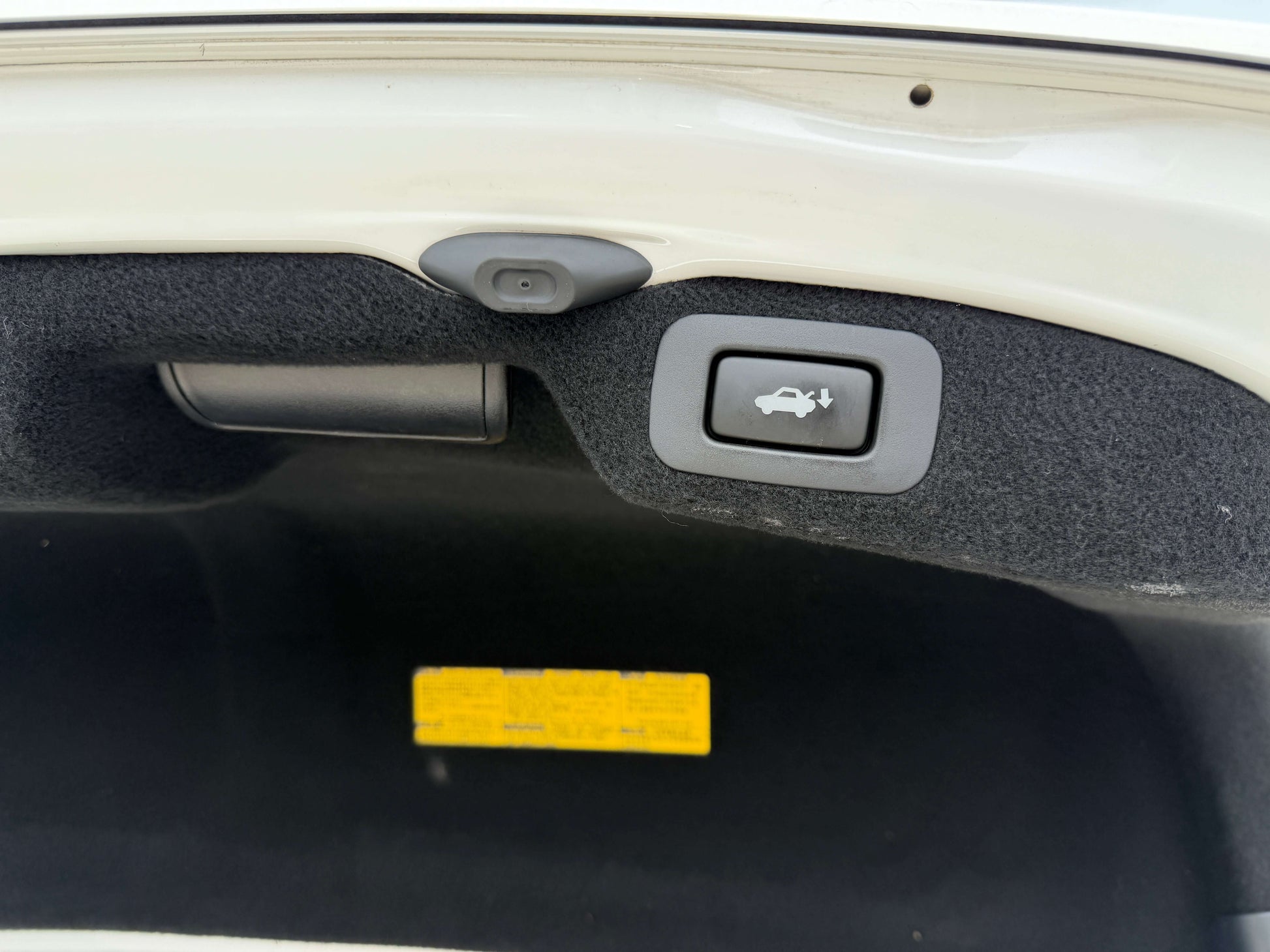 2007 Lexus LS460 V8 4.6L trunk release button and latch compartment view.