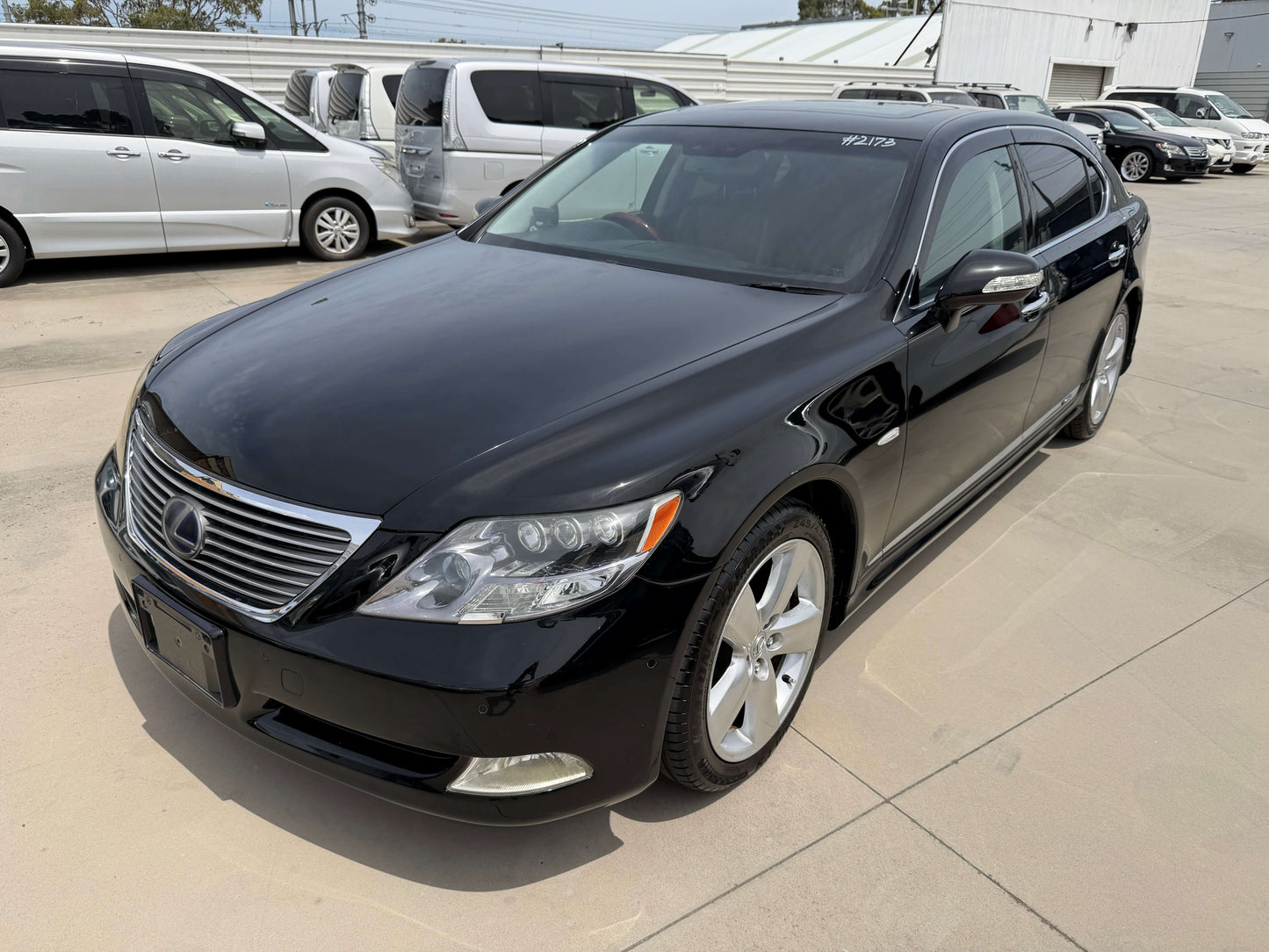 2007 Lexus LS600hL AWD V8 5.0L Hybrid Luxury Sedan in black with separate rear seats package.