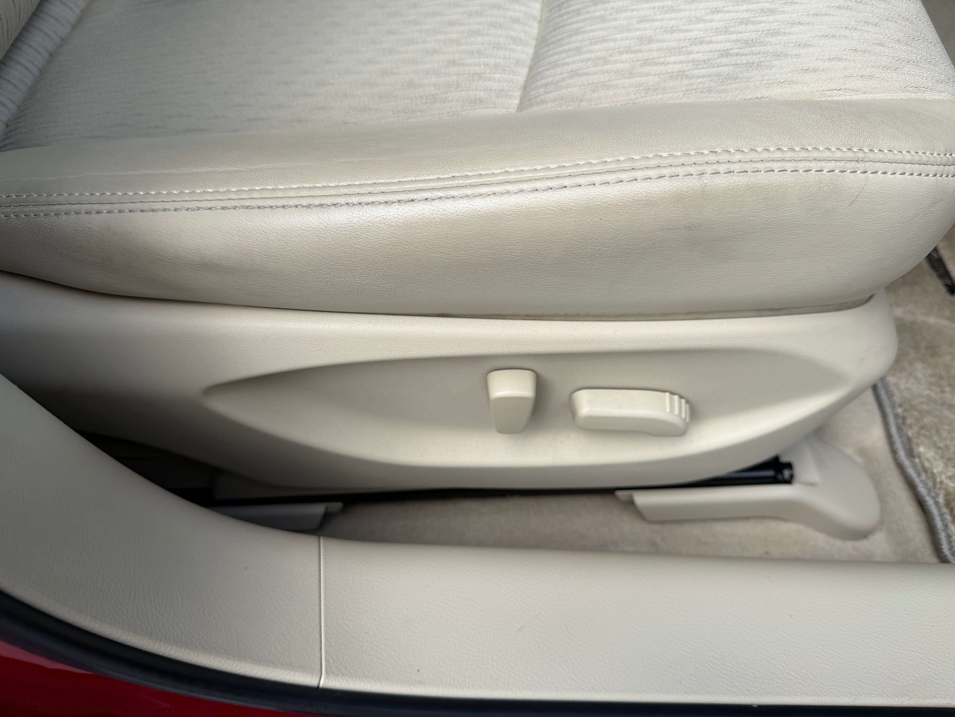 2015 Nissan Skyline V6 3.5L Hybrid beige interior seat adjustment controls