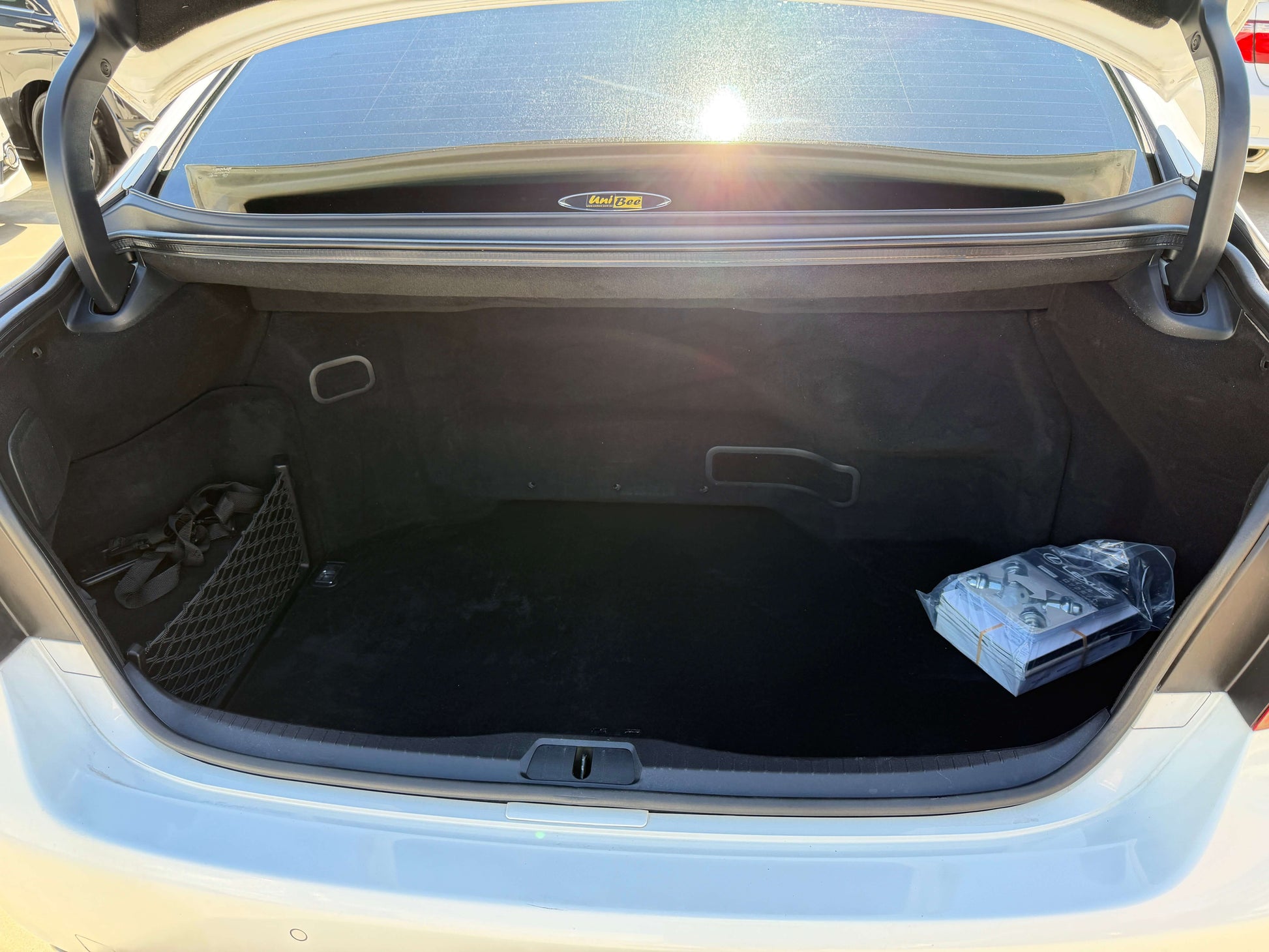 Trunk space of a 2007 Lexus LS600h AWD V8 5.0L Hybrid luxury sedan showcasing storage capacity.