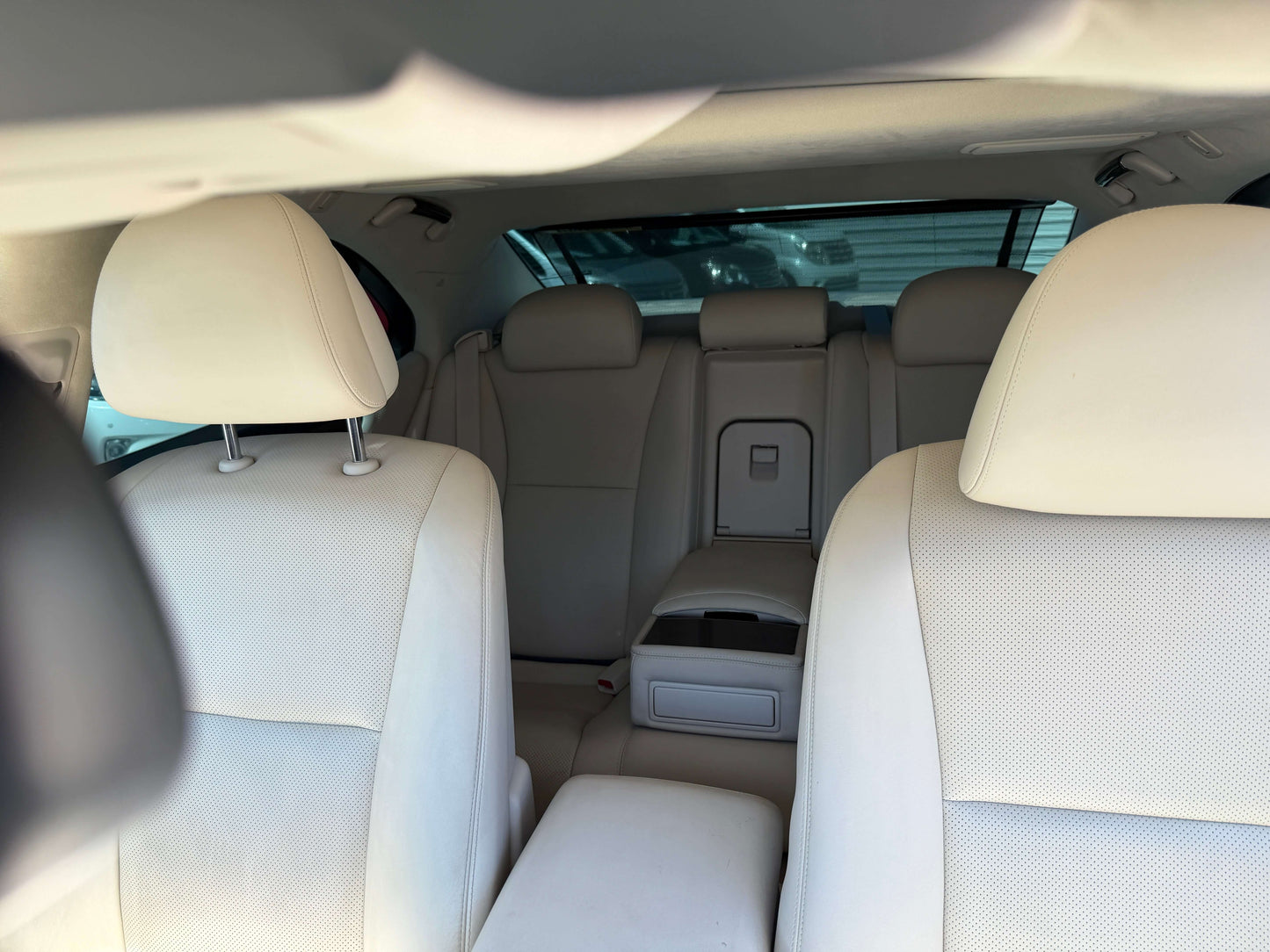 Interior view of the 2007 Lexus LS600h AWD V8 5.0L Hybrid luxury sedan, showcasing spacious rear seating.