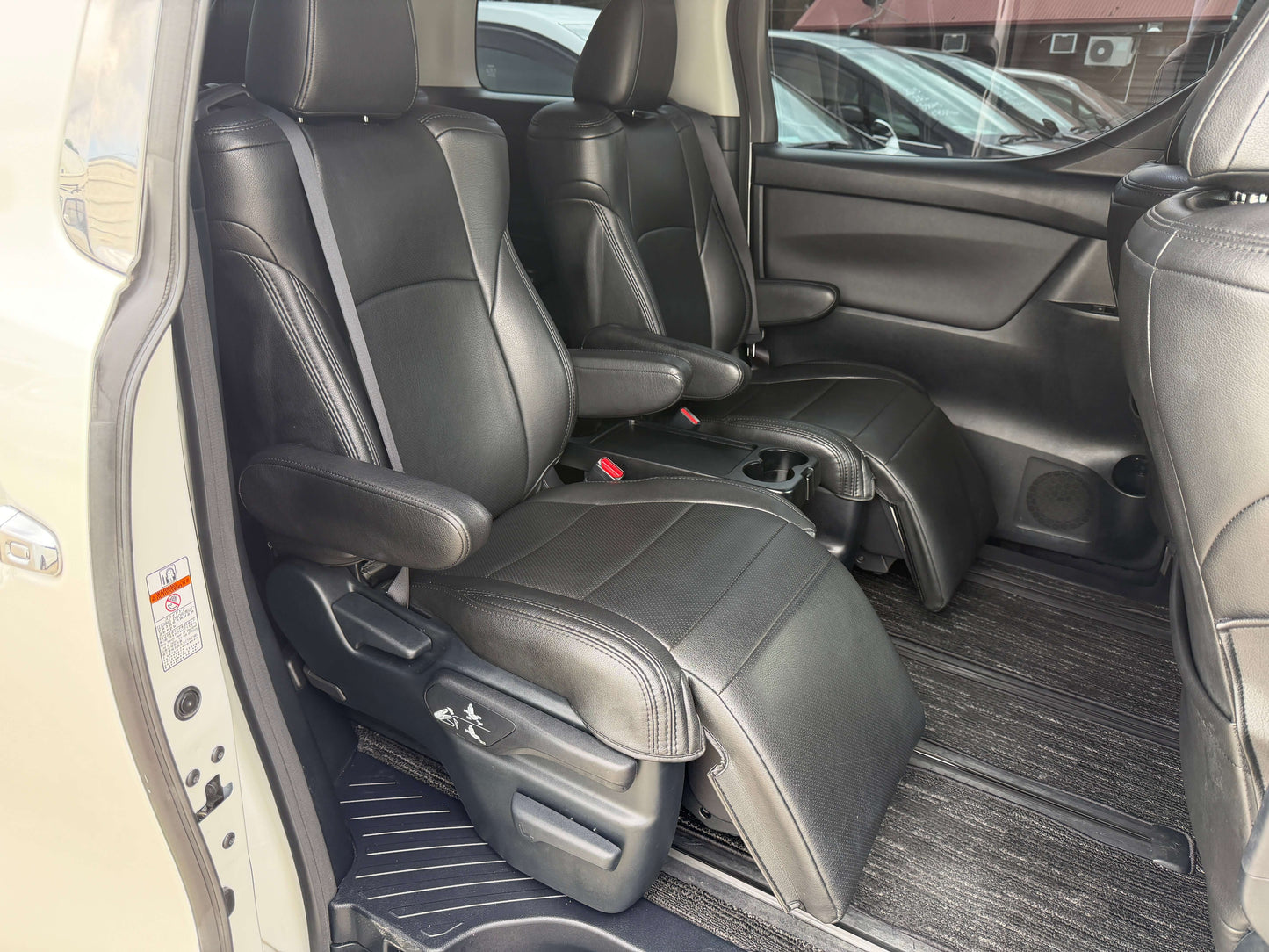 Interior view of luxurious black leather seats in 2016 Toyota Alphard 2.5L SA Package luxury people mover.