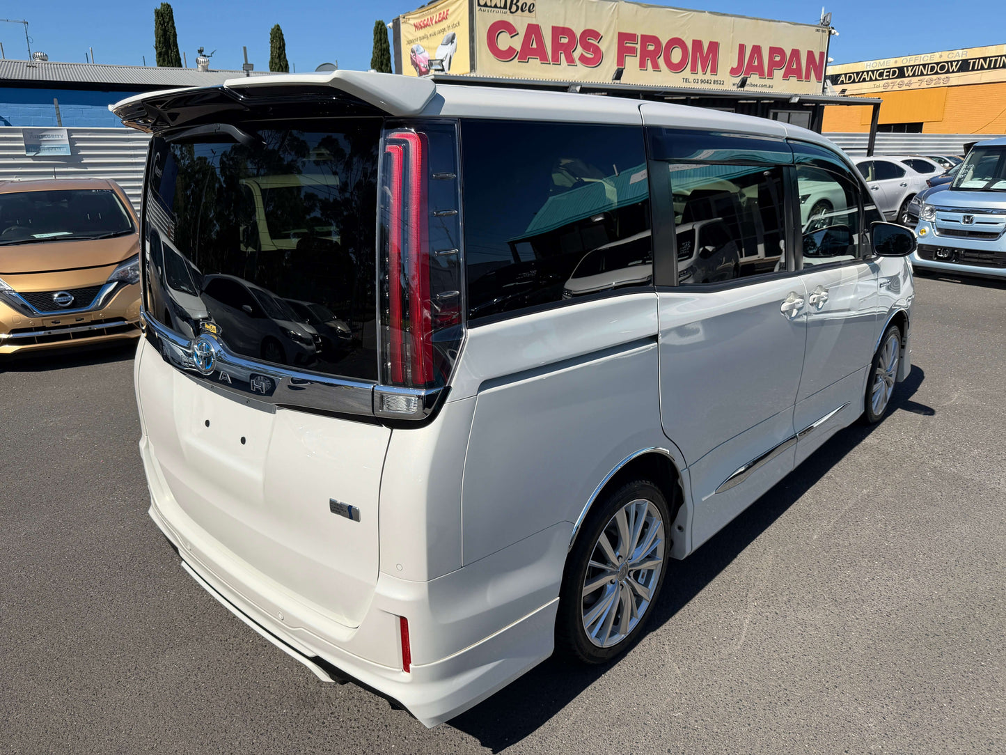 2020 Toyota Noah 1.8L Hybrid G Premium Edition 7 seater rear view with sleek design and modern features.