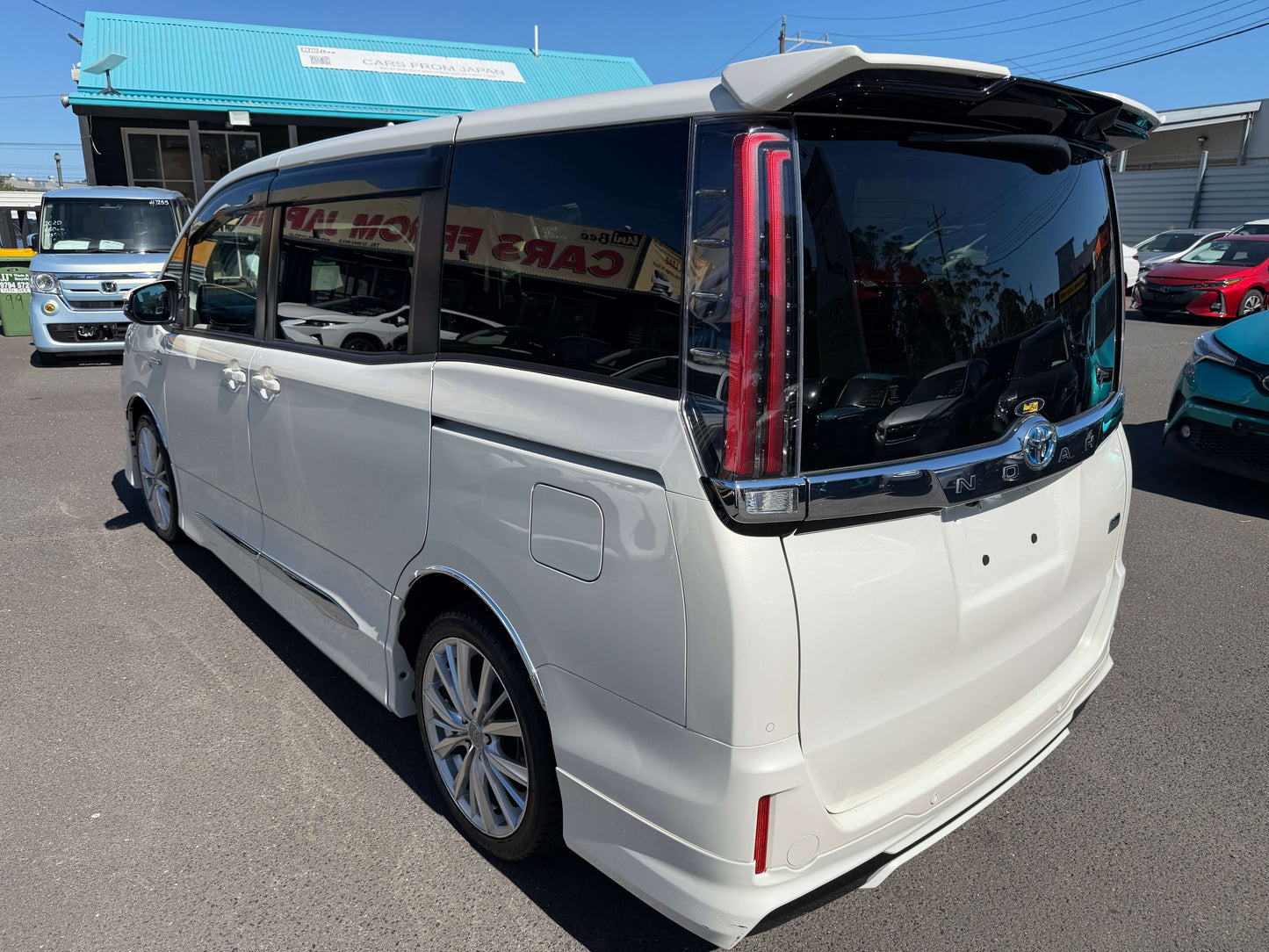 2020 Toyota Noah 1.8L Hybrid G Premium Edition rear view, showcasing its sleek design and modern features.