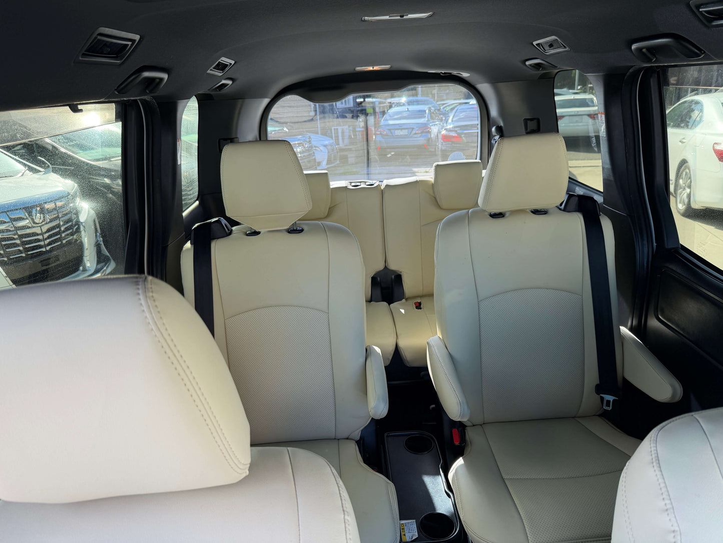 Interior view of the 2017 Toyota Noah 1.8L Hybrid G Premium Edition 7 seater showing spacious seating.