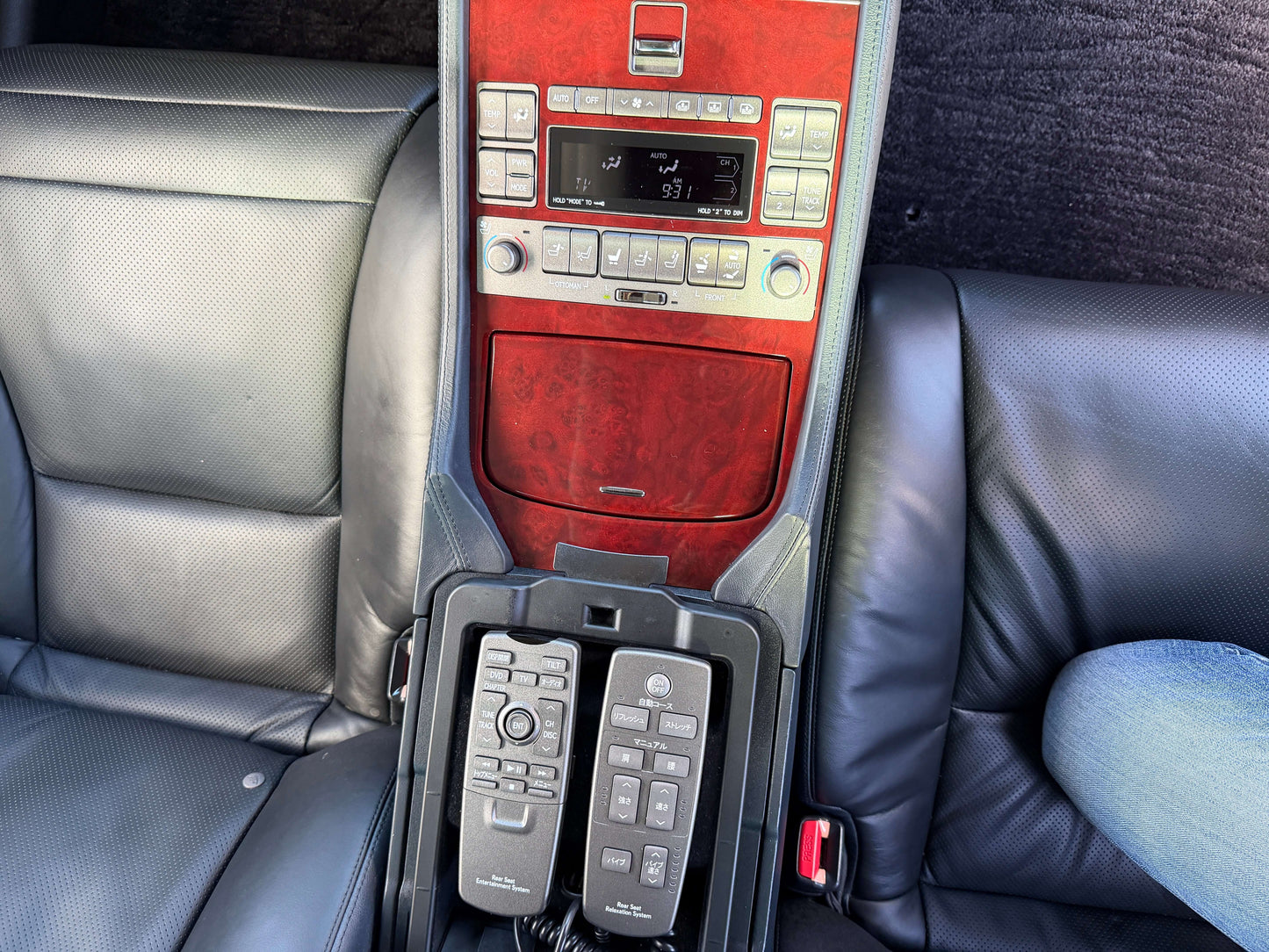 Interior view of the 2007 Lexus LS600hL AWD V8 5.0L Hybrid with luxury features and remote controls