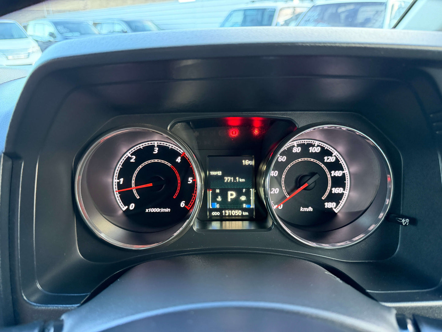 2017 Mitsubishi Delica D5 2.3 Diesel-Turbo 4WD dashboard showing speedometer and fuel gauge.