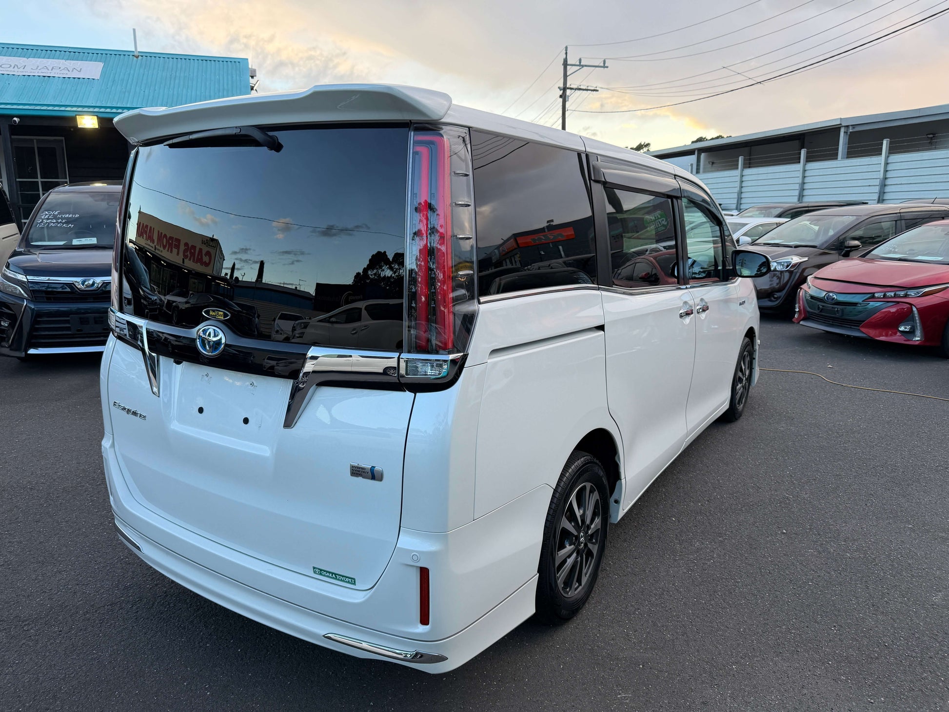 2018 Toyota Esquire 1.8L Hybrid Gi Premium Package rear view showcasing sleek design and spacious 7-seater configuration.