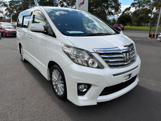 2012 Toyota Alphard 2.4L S Edition pearl white luxury people mover front three-quarter view