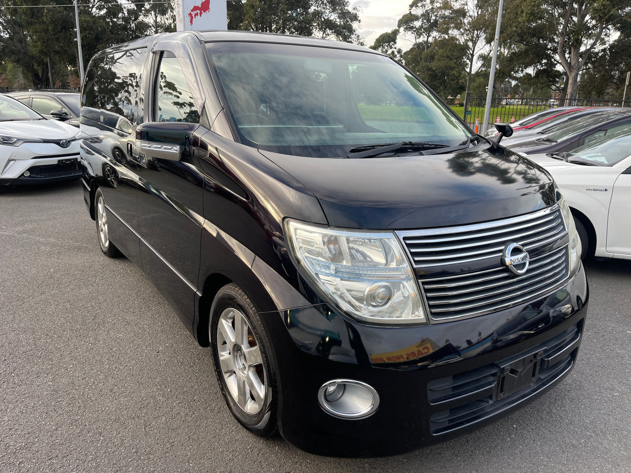 2008 Nissan Elgrand V6 2.5L Highway Star Premium Black Leather, VIN 6U90000ME51165419 (#5419)