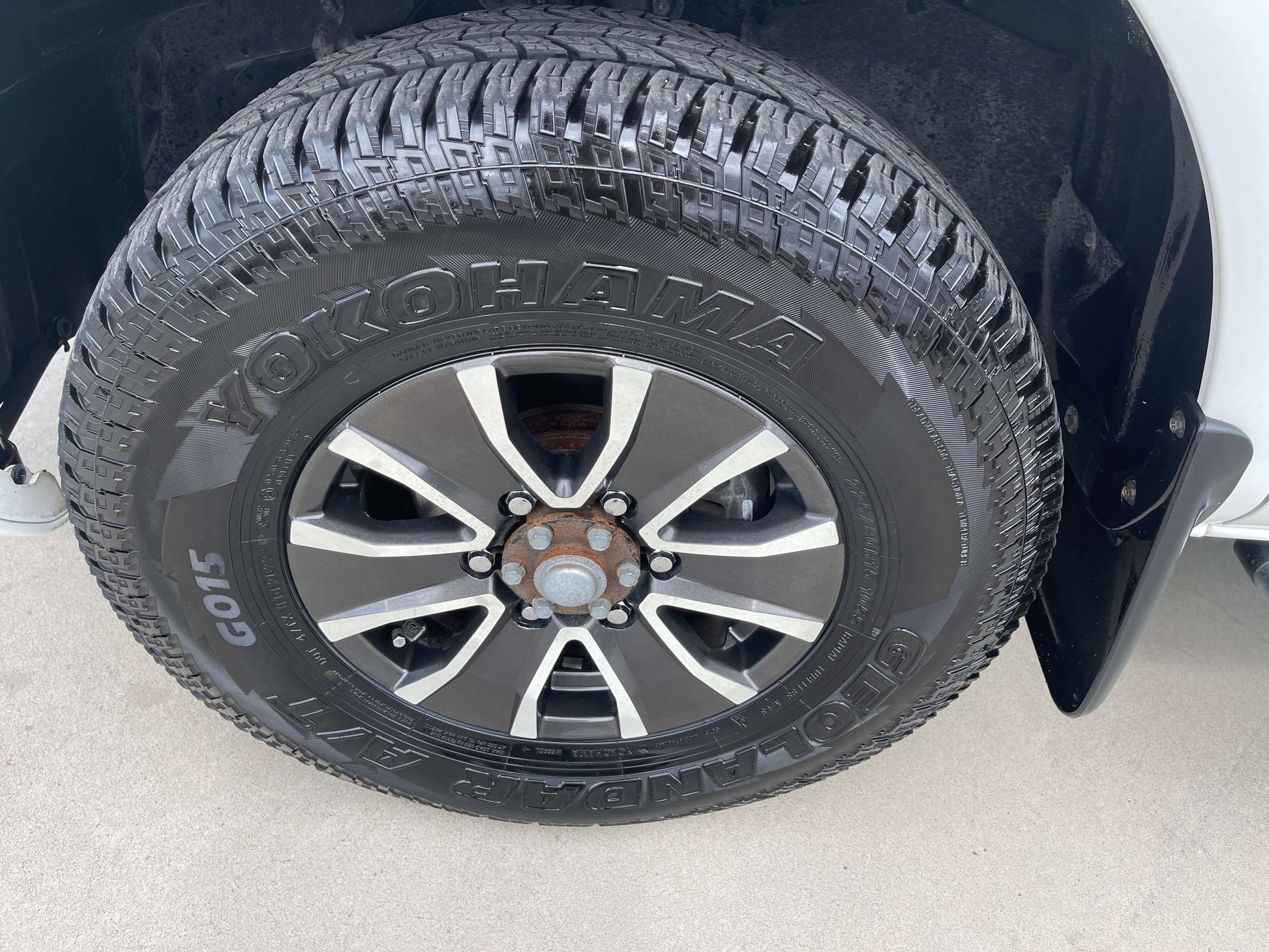 2006 Mitsubishi Delica wheel and Yokohama tire showing 4WD capabilities and modern design