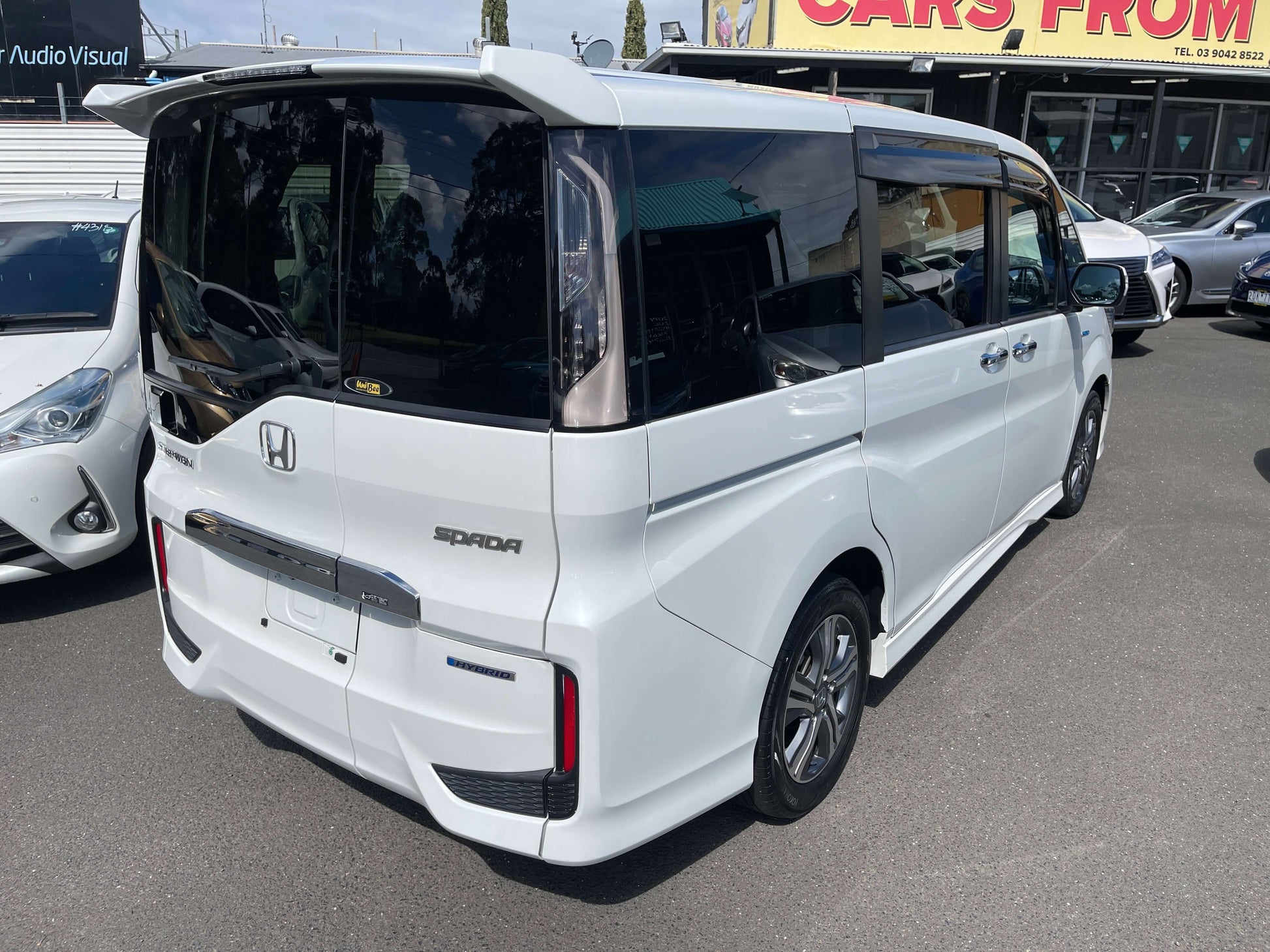 2018 Honda Stepwgn 2.0 Spada Hybrid G Honda Sensing rear view in white parked on lot