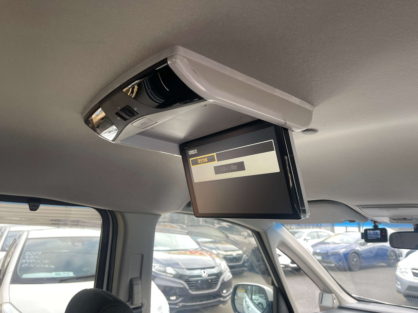 2018 Honda Honda Stepwgn 2.0 Spada Hybrid G Honda Sensing interior with overhead entertainment screen.