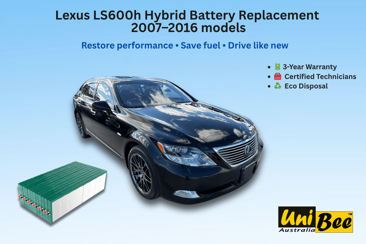 Lexus LS600h LS600hL Hybrid Battery Replacement 2007–2016 with new battery and black car